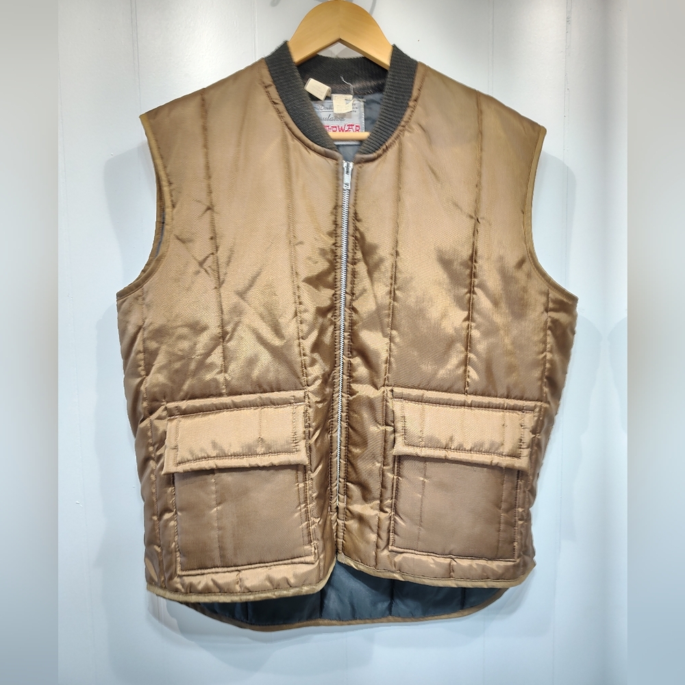 Vintage 70s Walls Insulated Bronze Brown Work Vest Men’s Large‎